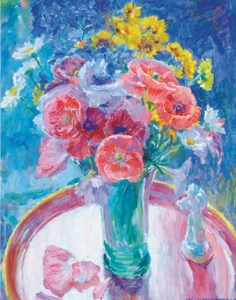 Poppies and other flowers in a vase