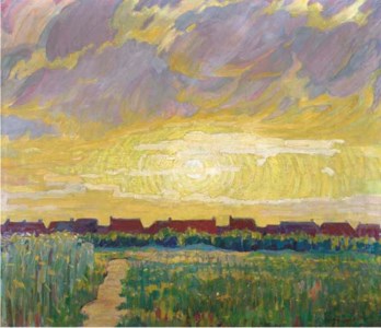 Landscape with sunset