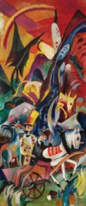 Heinrich Campendonk, Bayerische Landschaft mit Fuhrwerk