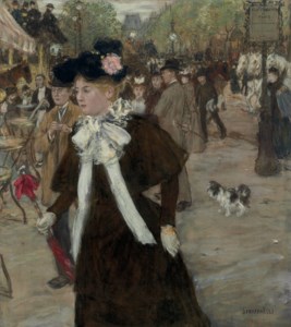 Élégante sur le Boulevard des Italiens, Paris