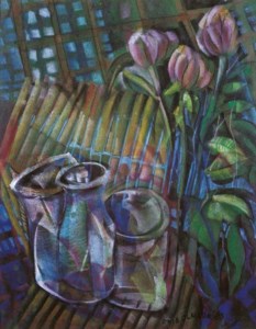 Still life - jars and flowers