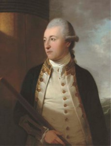 Portrait of Admiral Samuel Pitchford Cornish (1739-1816), half-length, by a mast, in naval uniform, a baton in his right hand