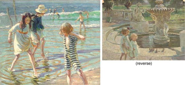 Children paddling on the beach