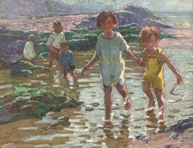 Children paddling