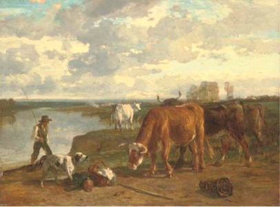 Cattle and a shepherd