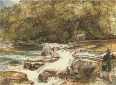 An angler on a Devonshire river