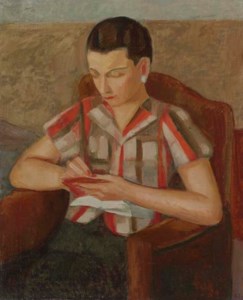 Retrato de mujer con libreta