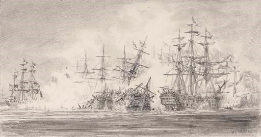 The opening phase of the battle of the Nile