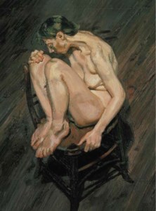 Lucian Freud, Naked Girl Perched on a Chair