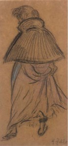Frau mit Cape