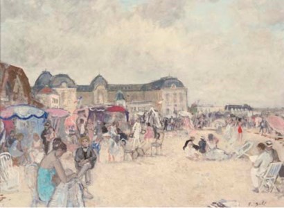 La plage devant le casino de Trouville