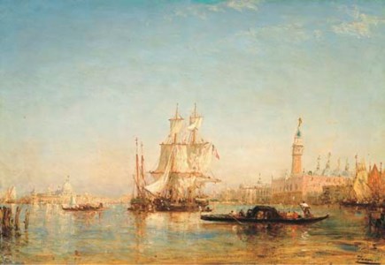 Ships on the Bacino di San Marco near the Palazzo Ducale and the Punta della Dogana