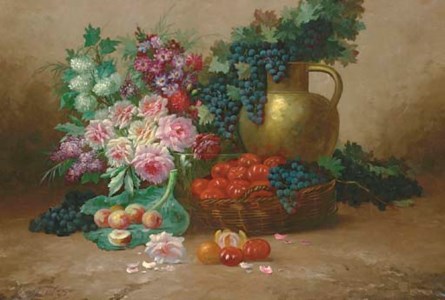 Still Life with Flowers, Fruits, Vegetables and a Copper Jug