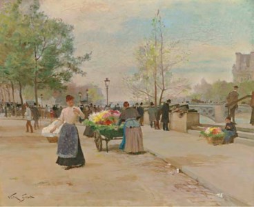 The Flower Sellers by the Pont du Louvre