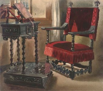A chair in Edward Cheney's room in the Palazzo Corner Spinelli, Venice