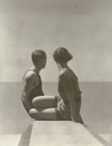 Bathing Suits by Izod, Ltd., Horst and Model on Roof, Paris, 1930