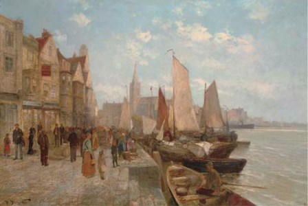 Unloading the catch in the port of Danzig
