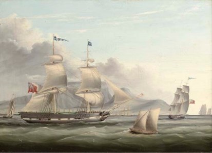The Snow Brig Arethusa off Cape Town