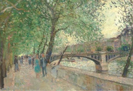 Les Promeneurs en été, quai du Louvre