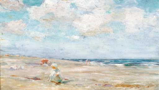 Figures on the beach