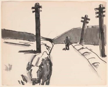 Figure on a road
