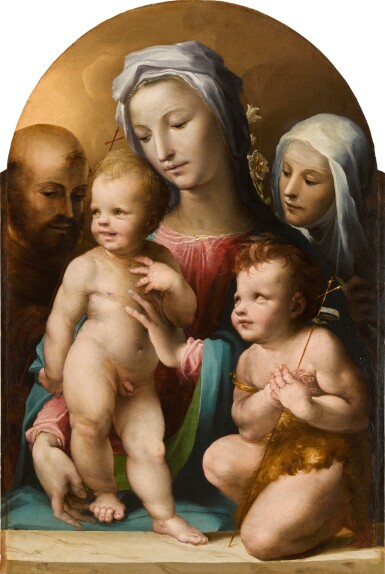 The Virgin and Child, with the infant St John the Baptist, St Francis and St Catherine of Siena