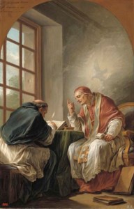 Saint Gregory dictating his homilies: a modello
