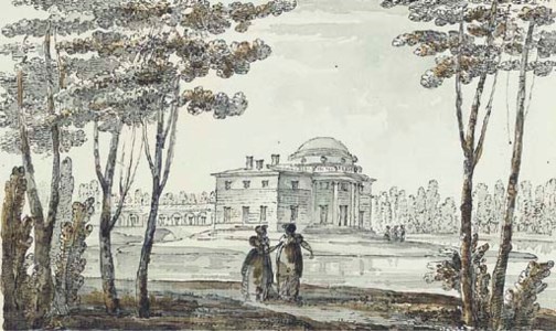 A neoclassical pavillion, perhaps in the park at Tsarskoe Selo