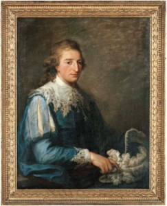Portrait of John Murray, half-length, in van Dyck costume, holding a plumed hat