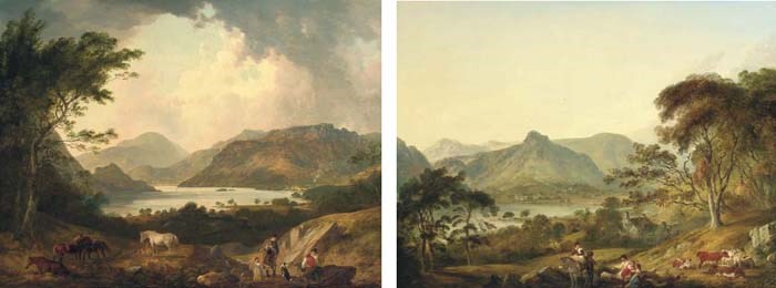 View of Ullswater, Cumberland, taken from Gowbarrow Park; and View of Grasmere, Westmoreland, taken from White Moss