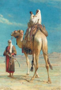 A Bedouin family in the Wadi Mousa, Syrian Desert