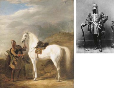 A Circassian chief preparing his stallion