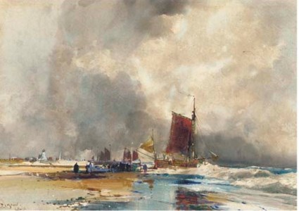 Dutch pincks on the coast at Katwijk