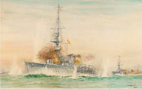 The English fleet under attack