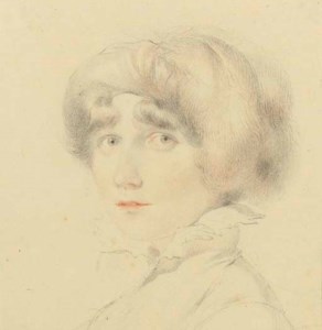 Portrait of Miss Barnard, bust-length, in a feather-trimmed hat