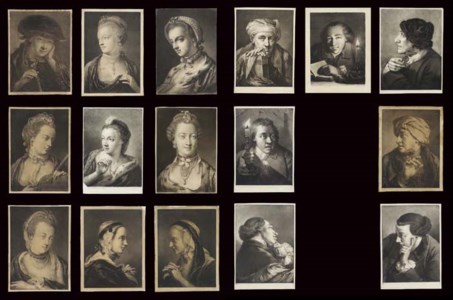 "LIFE-SIZED HEADS" (CHALONER SMITH 9, 10, 11, 12, 13, 14, 15, 16, 17, 18, 19) "Ladies, very elegantly attired in the fashion, and in the most agreeable attitudes" (Chaloner Smith 20, 21, 22, 24, 25)