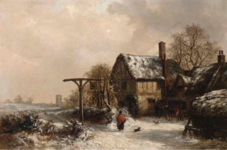 Outside the Stag, winter