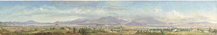 Important panoramic view of the Valley of Mexico, San Angel