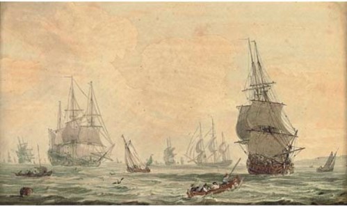 The busy anchorage at Spithead