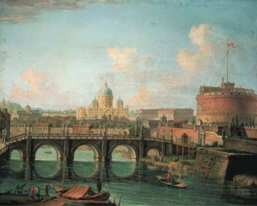 The Tiber, Rome, with the Castel Sant' Angelo and Saint Peter's in the background; and The Roman Forum