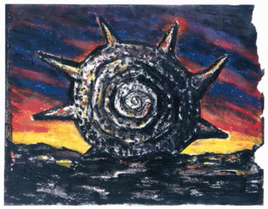 Untitled (Barbed Shell in Landscape)