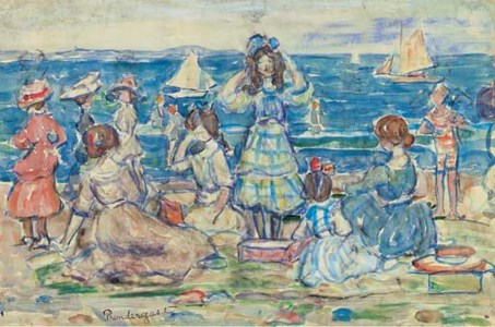 Beach Scene with Boats