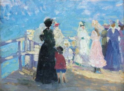 Figures on a Jetty