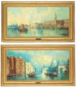 ON THE GRAND CANAL, VENICE, BEFORE THE FALL OF THE TOWER; AND SANTA MARIA DELLA SALUTE, VENICE