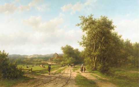 Heemstede bij Haarlem: peasants at the outskirts of a village in the dunes