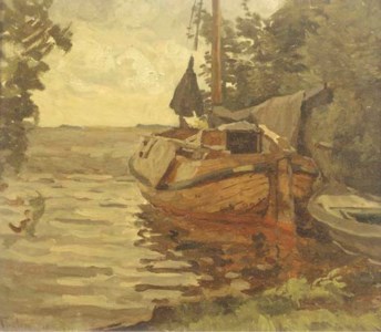 A moored barge