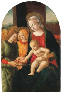 The Madonna and Child with angels, a landscape beyond