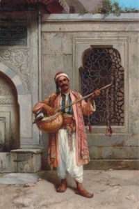 A Musician playing before a Mosque in Constantinople