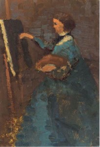 An artist at her easel