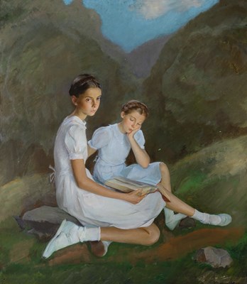Two Girls Reading